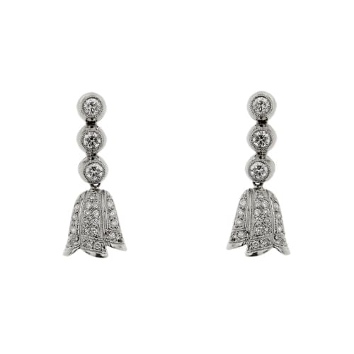 Boucles d'oreilles Boucles d’oreilles pendantes - Diamants en or blanc 18 ct 58 Facettes 40631