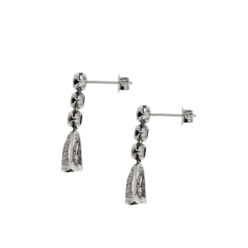 Boucles d'oreilles Boucles d’oreilles pendantes - Diamants en or blanc 18 ct 58 Facettes 40631