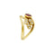 Bague 54 Bague contrariée en or jaune 18 ct avec rubis et diamants 58 Facettes 28379
