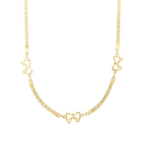 Collier Collier - chaîne maille plate avec 3 nœuds en or jaune 18 ct 58 Facettes 22063