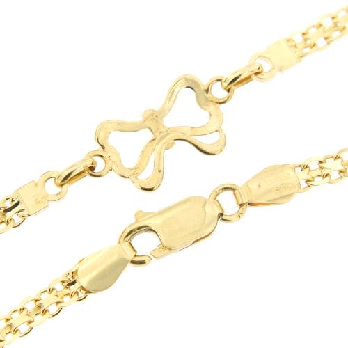 Collier Collier - chaîne maille plate avec 3 nœuds en or jaune 18 ct 58 Facettes 22063