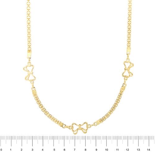 Collier Collier - chaîne maille plate avec 3 nœuds en or jaune 18 ct 58 Facettes 22063