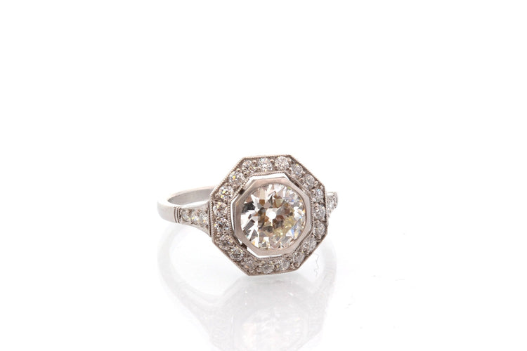 Bague 53 Bague diamant 1,16 ct K/VS2 en or 18k et platine 58 Facettes 27498-27838