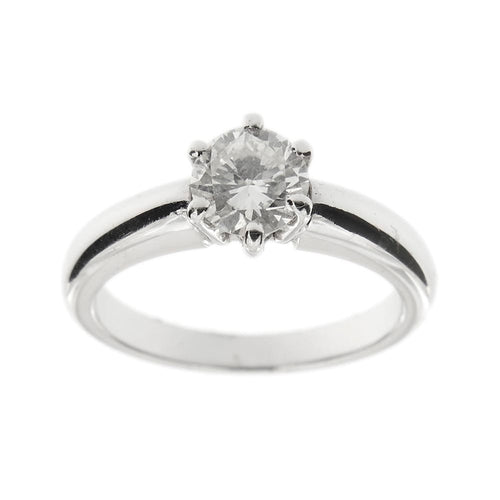 Bague 54 Bague solitaire - diamant 0,90 ct en or blanc 18 kt 58 Facettes 4114