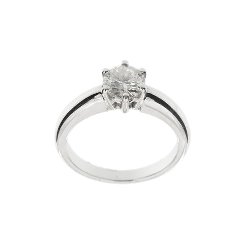 Bague 54 Bague solitaire - diamant 0,90 ct en or blanc 18 kt 58 Facettes 4114