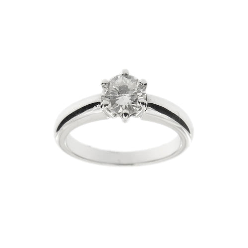 Bague 54 Bague solitaire - diamant 0,90 ct en or blanc 18 kt 58 Facettes 4114