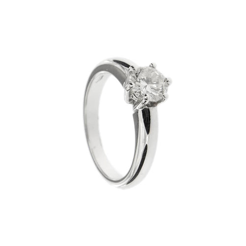 Bague 54 Bague solitaire - diamant 0,90 ct en or blanc 18 kt 58 Facettes 4114
