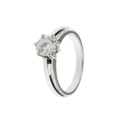 Bague 54 Bague solitaire - diamant 0,90 ct en or blanc 18 kt 58 Facettes 4114