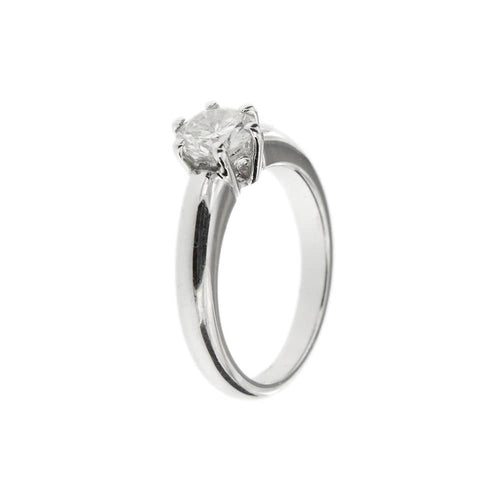 Bague 54 Bague solitaire - diamant 0,90 ct en or blanc 18 kt 58 Facettes 4114
