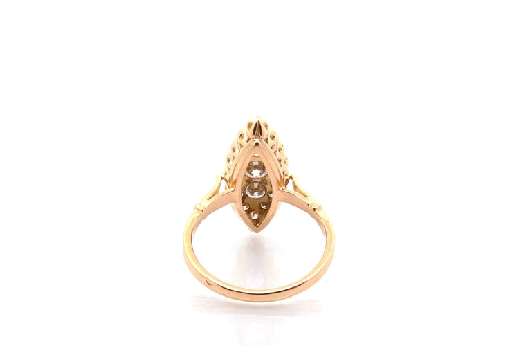 Bague 55.5 Bague en or jaune 18k pavée de 19 diamants 58 Facettes 27893
