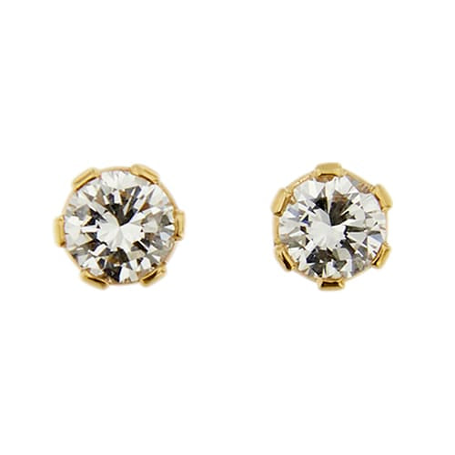 Boucles d'oreilles Boucles d’oreilles puces - Points de lumière en or jaune 18 ct et diamants 0,76 ct 58 Facettes 19444