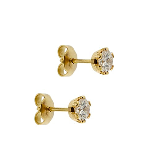 Boucles d'oreilles Boucles d’oreilles puces - Points de lumière en or jaune 18 ct et diamants 0,76 ct 58 Facettes 19444
