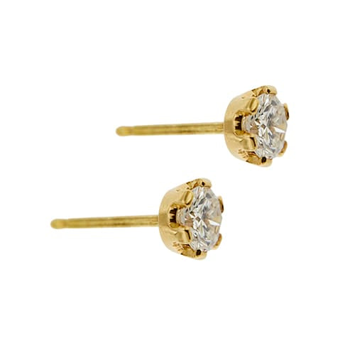 Boucles d'oreilles Boucles d’oreilles puces - Points de lumière en or jaune 18 ct et diamants 0,76 ct 58 Facettes 19444