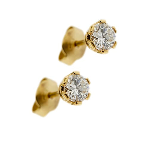 Boucles d'oreilles Boucles d’oreilles puces - Points de lumière en or jaune 18 ct et diamants 0,76 ct 58 Facettes 19444