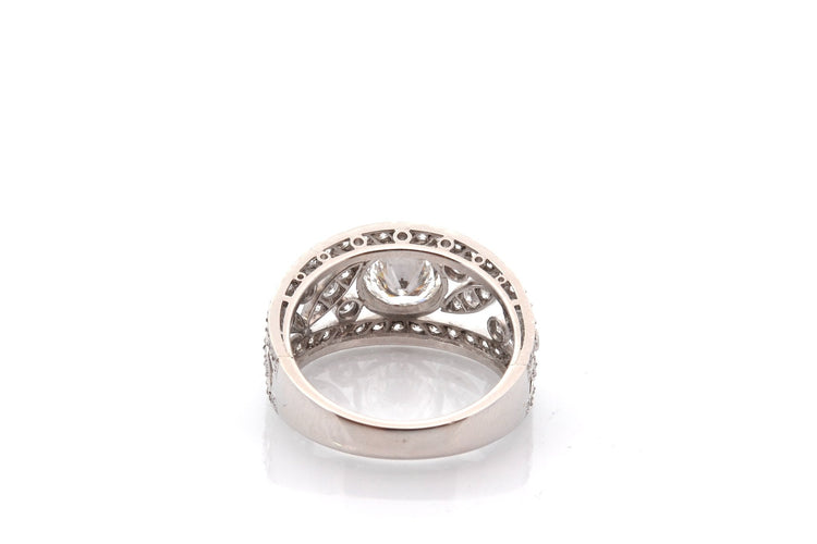Bague 53 Bague en platine avec diamant 0,75 ct et diamants 58 Facettes 27853-27369