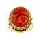 Bague Bague camée ovale floral en or jaune 18 ct avec corail 58 Facettes 39794
