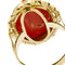 Bague Bague camée ovale floral en or jaune 18 ct avec corail 58 Facettes 39794