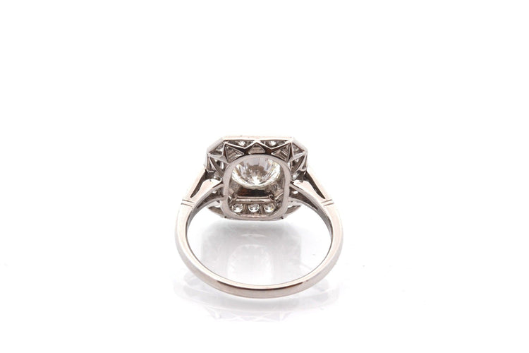 Bague 53 Bague en platine avec diamant 1,13 ct et diamants 0,50 ct 58 Facettes 27844-27415