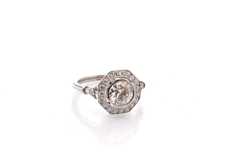 Bague 53 Bague Art déco en platine et diamants 58 Facettes 27839-27337