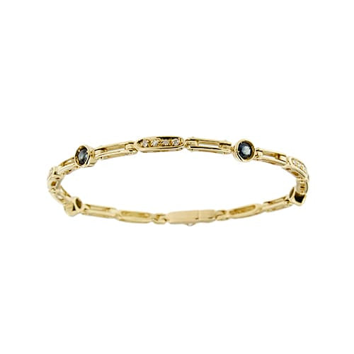 Bracelet Bracelet à segments en or jaune 18 ct avec saphirs et diamants 58 Facettes 35277