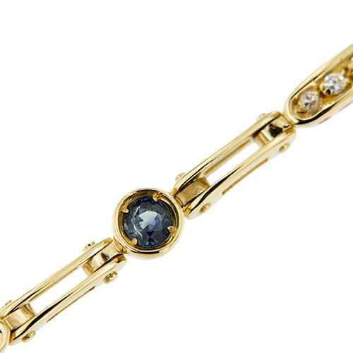 Bracelet Bracelet à segments en or jaune 18 ct avec saphirs et diamants 58 Facettes 35277