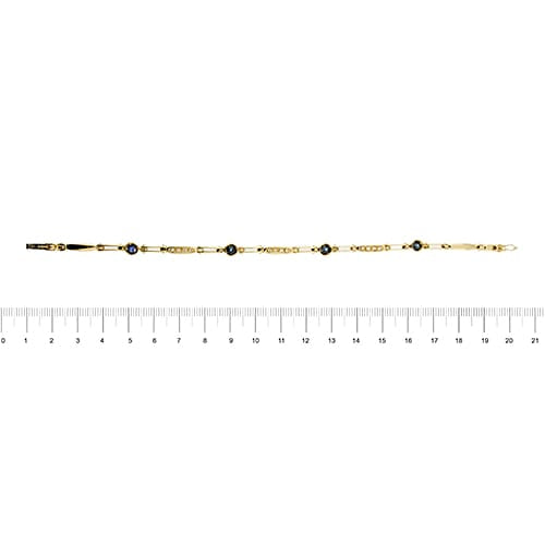 Bracelet Bracelet à segments en or jaune 18 ct avec saphirs et diamants 58 Facettes 35277