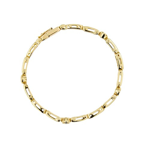 Bracelet Bracelet à segments en or jaune 18 ct avec saphirs et diamants 58 Facettes 35277