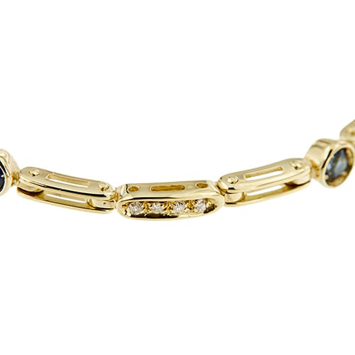 Bracelet Bracelet à segments en or jaune 18 ct avec saphirs et diamants 58 Facettes 35277