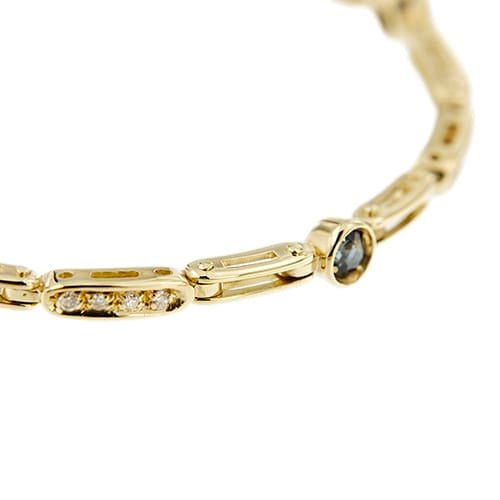 Bracelet Bracelet à segments en or jaune 18 ct avec saphirs et diamants 58 Facettes 35277