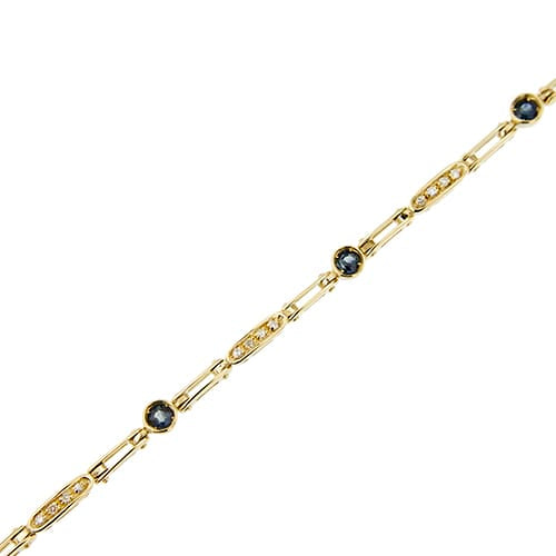 Bracelet Bracelet à segments en or jaune 18 ct avec saphirs et diamants 58 Facettes 35277