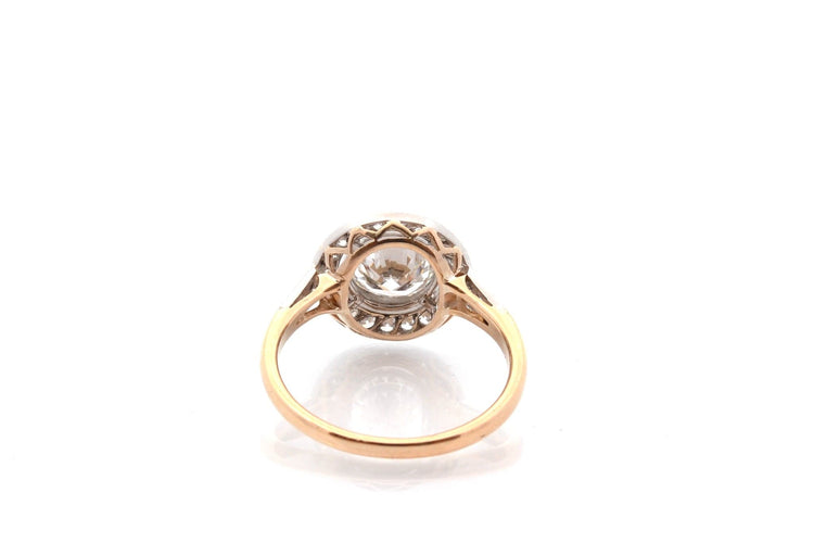 Bague 54 Bague en or 18k et platine avec diamant 1,15 ct et diamants 58 Facettes 27855-27536