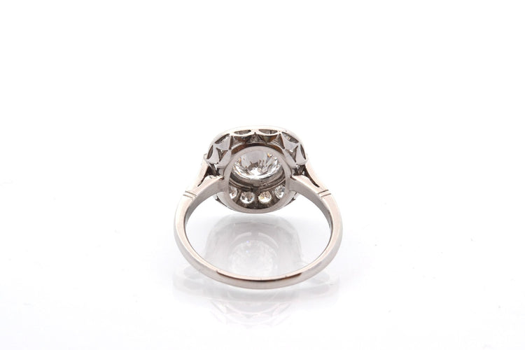 Bague 54 Bague en platine avec diamant 0,90 ct F/VS1 et diamants 58 Facettes 27843-27364A