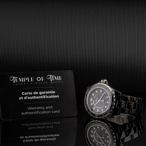 Chanel J12 - Montre H1626 en céramique noire et diamants 58 Facettes TOT-02021