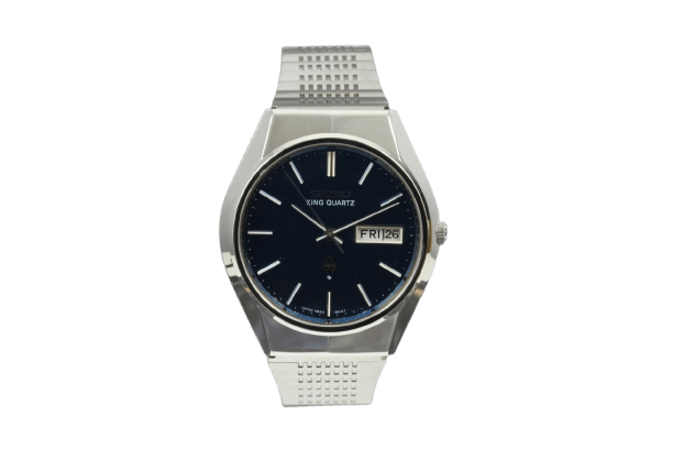 Seiko King Quartz - Montre en acier cadran bleu 58 Facettes TOT-11197
