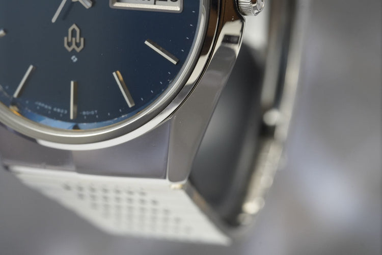 Seiko King Quartz - Montre en acier cadran bleu 58 Facettes TOT-11197