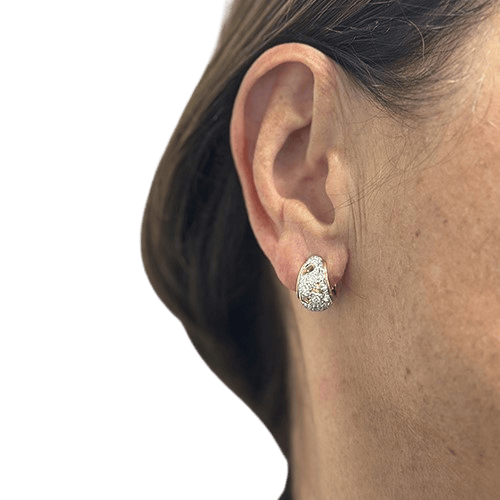 Boucles d'oreilles Pomellato Schegge - Boucles d’oreilles créoles en or 18 ct, diamants et saphirs jaunes 58 Facettes 38310
