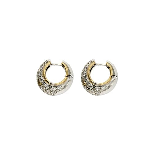 Boucles d'oreilles Pomellato Schegge - Boucles d’oreilles créoles en or 18 ct, diamants et saphirs jaunes 58 Facettes 38310