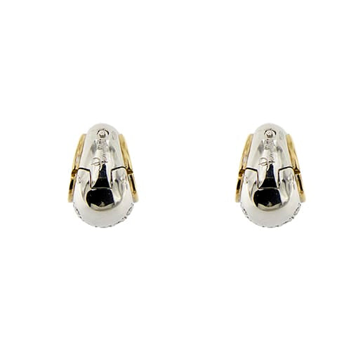 Boucles d'oreilles Pomellato Schegge - Boucles d’oreilles créoles en or 18 ct, diamants et saphirs jaunes 58 Facettes 38310