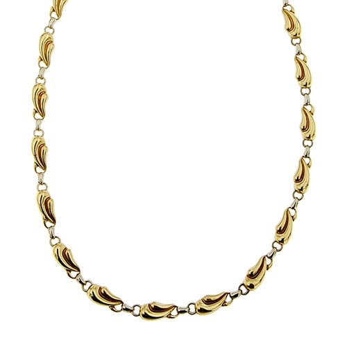 Collier Chimento - Collier maille fantasia en or jaune et blanc 18 ct 58 Facettes 39995