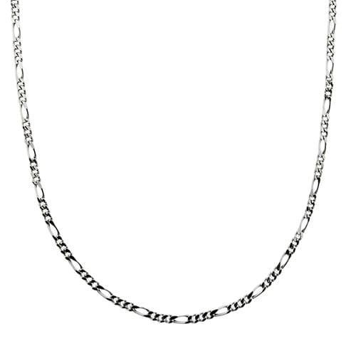 Collier Collier maille Figaro (grumette 3+1) en or blanc 18 ct 58 Facettes 33207