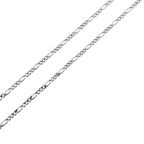 Collier Collier maille Figaro (grumette 3+1) en or blanc 18 ct 58 Facettes 33207