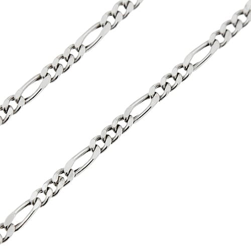 Collier Collier maille Figaro (grumette 3+1) en or blanc 18 ct 58 Facettes 33207