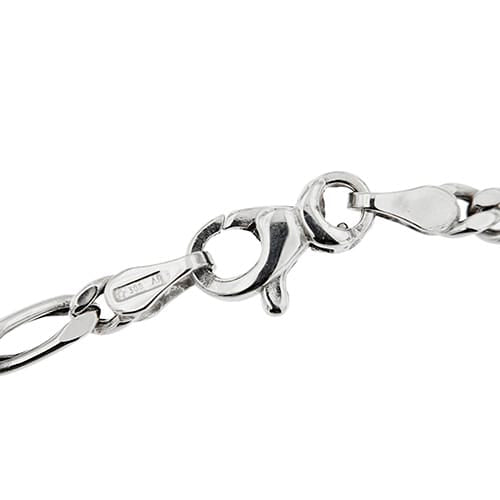 Collier Collier maille Figaro (grumette 3+1) en or blanc 18 ct 58 Facettes 33207