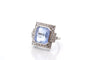 Bague 54 Bague Art déco en platine avec saphir de Ceylan et diamants 58 Facettes 27854-27749