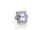 Bague 54 Bague Art déco en platine avec saphir de Ceylan et diamants 58 Facettes 27854-27749