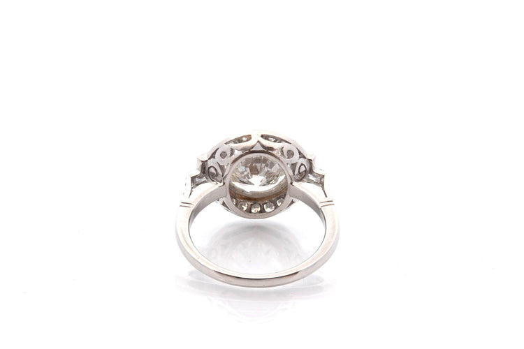 Bague 53.5 Bague Art déco en platine avec diamant 3,11 ct 58 Facettes 27109-27775