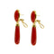 Boucles d'oreilles Boucles d’oreilles en or jaune 18 ct avec corail rouge 58 Facettes 39773