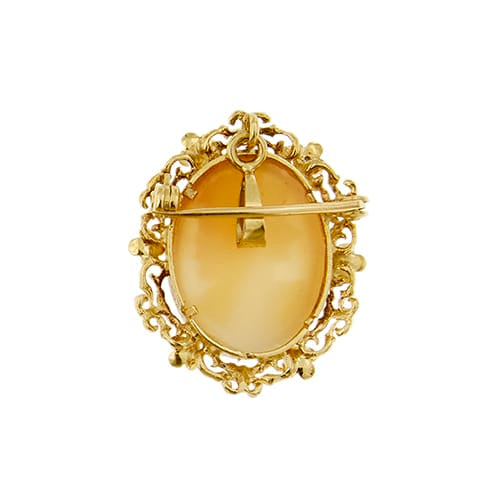Pendentif Pendentif-broche camée ovale en or jaune 18 ct 58 Facettes 34668