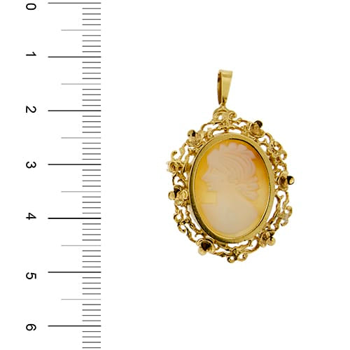 Pendentif Pendentif-broche camée ovale en or jaune 18 ct 58 Facettes 34668