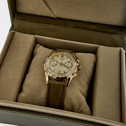 Montre Longines - Montre chronographe vintage en or rose 18 ct 58 Facettes 38045